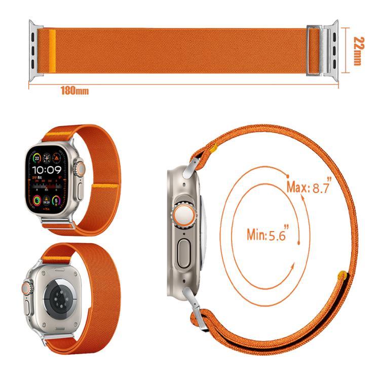 可調節單圈彈性尼龍錶帶，適用於 Apple Watch 46mm / 49mm / 45mm / 44mm，適用於 Apple Watch 42mm / 41mm / 40mm / 38mm