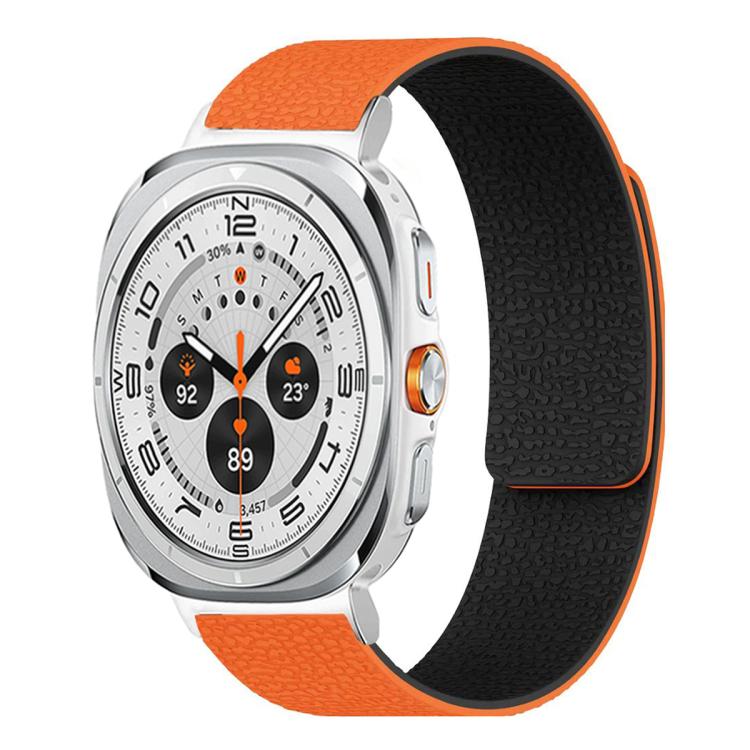 荔枝紋軟磁性矽膠錶帶，適用於 Samsung Galaxy Watch Ultra 47mm / Ultra 2025，Samsung Galaxy Watch8 / 8 Classic