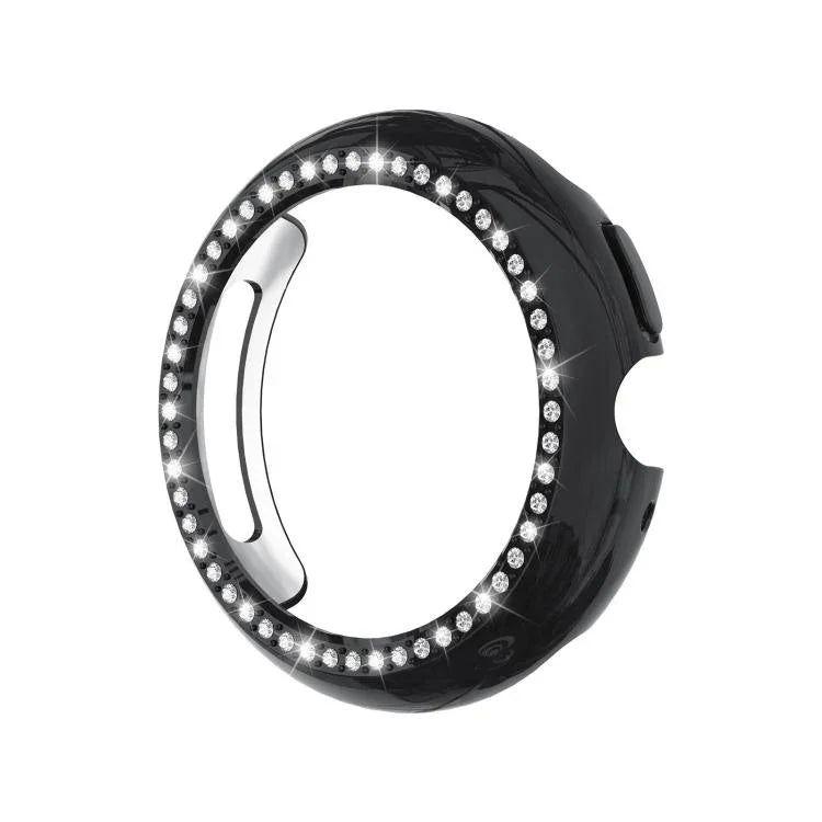 單排鑽石鏤空 PC 錶殼保護蓋，適用於 Google Pixel Watch4 45mm，適用於 Google Pixel Watch4 41mm