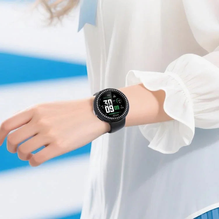 單排鑽石鏤空 PC 錶殼保護蓋，適用於 Google Pixel Watch4 45mm，適用於 Google Pixel Watch4 41mm