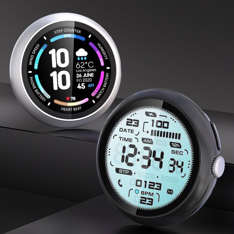 鋼化膜一體成型 PC 錶殼保護蓋，適用於 Google Pixel Watch4 45mm，適用於 Google Pixel Watch4 41mm