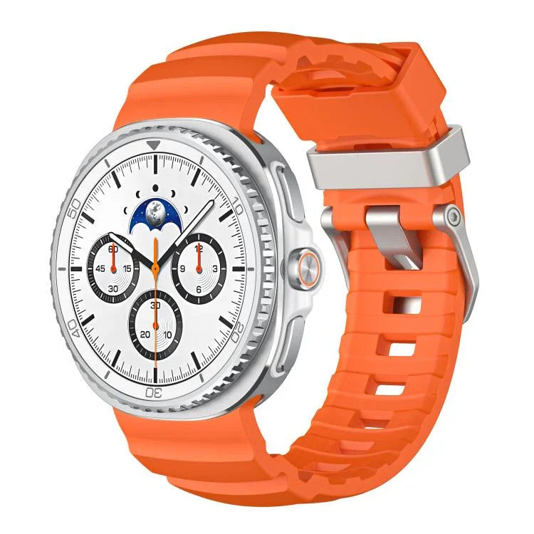銀色扣矽膠錶帶，適用於 Samsung Galaxy Watch8 / Watch8 Classic