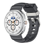 銀色扣矽膠錶帶，適用於 Samsung Galaxy Watch8 / Watch8 Classic