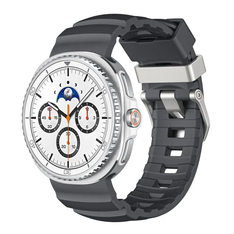 銀色扣矽膠錶帶，適用於 Samsung Galaxy Watch8 / Watch8 Classic