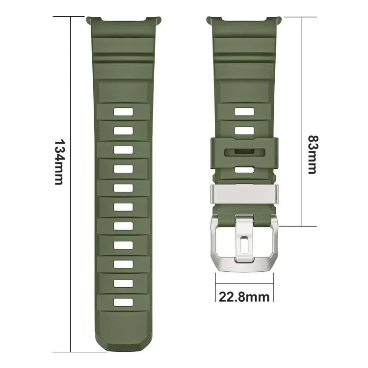 銀色扣矽膠錶帶，適用於 Samsung Galaxy Watch8 / Watch8 Classic