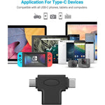JUNSUNMAY 2 合 1 OTG 轉換器 USB 3.0 轉 Micro USB 與 Type-C 轉接器，2 合 1