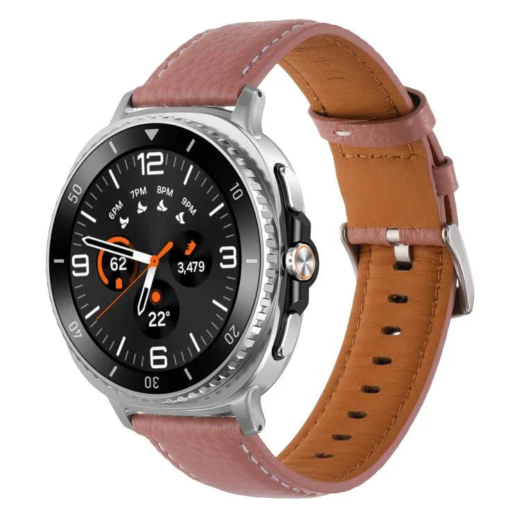 荔枝紋真皮錶帶，適用於 Samsung Galaxy Watch8 / Watch8 Classic