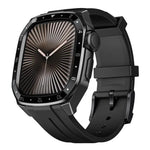 比例模型一體成型金屬框矽膠錶帶，適用於 Apple Watch Series 10 46mm