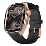 比例模型一體成型金屬框矽膠錶帶，適用於 Apple Watch Series 10 46mm