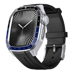 比例模型一體成型金屬框矽膠錶帶，適用於 Apple Watch Series 10 46mm