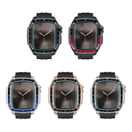 比例模型一體成型金屬框矽膠錶帶，適用於 Apple Watch Series 10 46mm