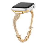 銅鑲鋯石蛇頭錶帶，適用於 Apple Watch 46mm / 49mm / 45mm / 44mm，適用於 Apple Watch 42mm / 41mm / 40mm / 38mm