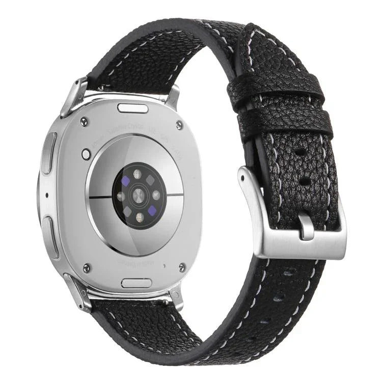 雙面荔枝紋皮革錶帶，適用於 Samsung Galaxy Watch8 / Watch8 Classic