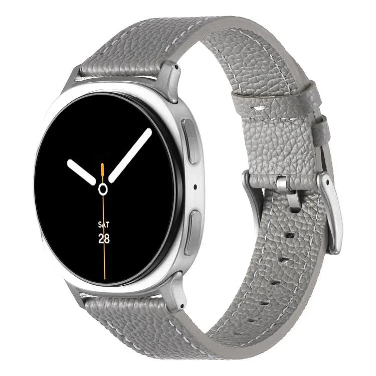 雙面荔枝紋皮革錶帶，適用於 Samsung Galaxy Watch8 / Watch8 Classic