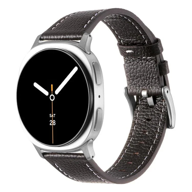 雙面荔枝紋皮革錶帶，適用於 Samsung Galaxy Watch8 / Watch8 Classic