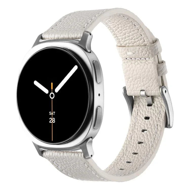 雙面荔枝紋皮革錶帶，適用於 Samsung Galaxy Watch8 / Watch8 Classic
