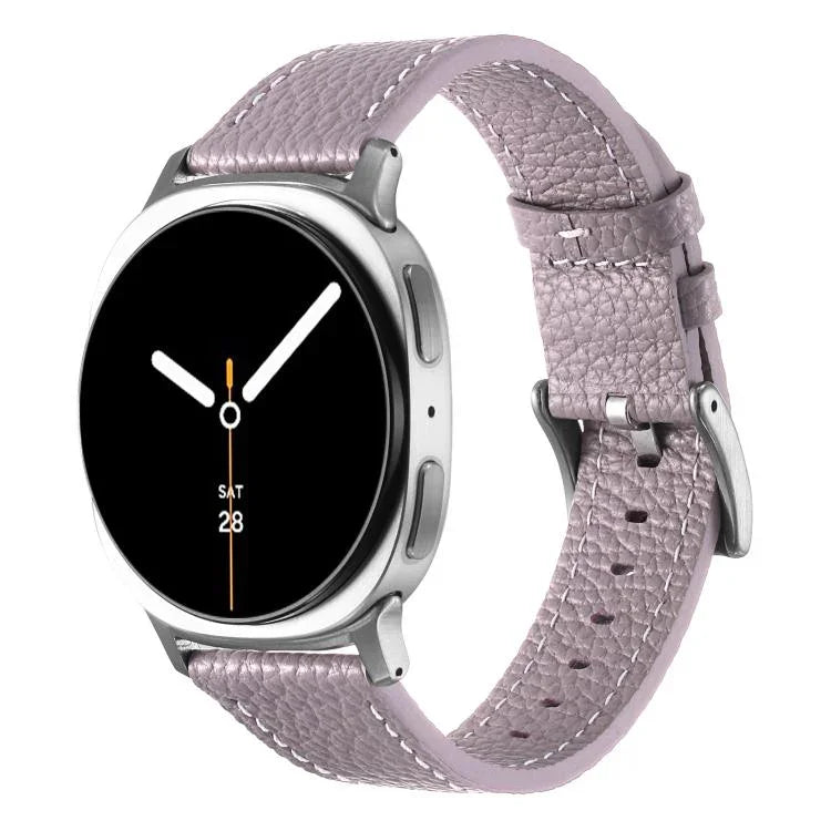 雙面荔枝紋皮革錶帶，適用於 Samsung Galaxy Watch8 / Watch8 Classic