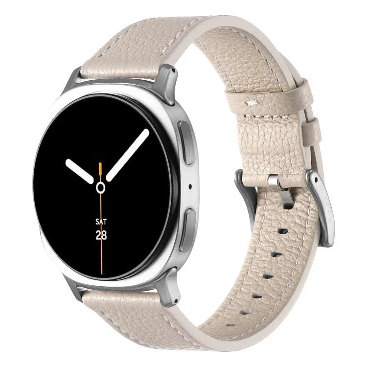 雙面荔枝紋皮革錶帶，適用於 Samsung Galaxy Watch8 / Watch8 Classic