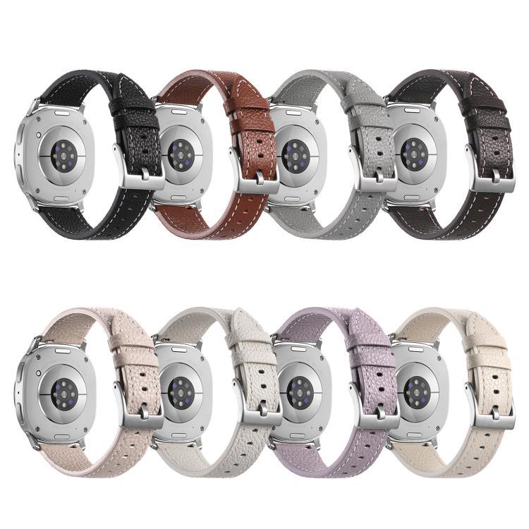 雙面荔枝紋皮革錶帶，適用於 Samsung Galaxy Watch8 / Watch8 Classic