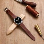 雙面荔枝紋皮革錶帶，適用於 Samsung Galaxy Watch8 / Watch8 Classic