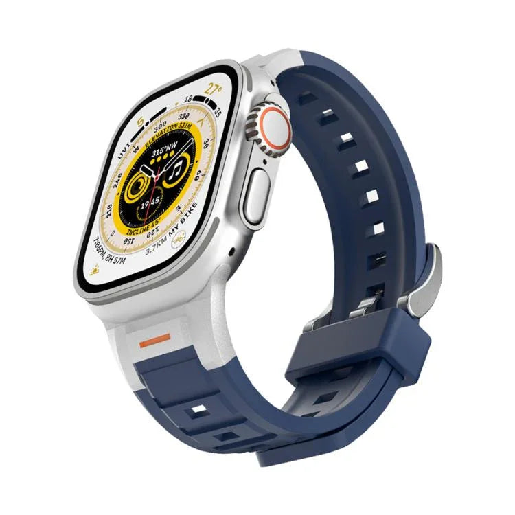 Pioneer 金屬接頭彩色矽膠錶帶，適用於 Apple Watch 46mm / 49mm / 45mm / 44mm，適用於 Apple Watch 42mm / 41mm / 40mm / 38mm