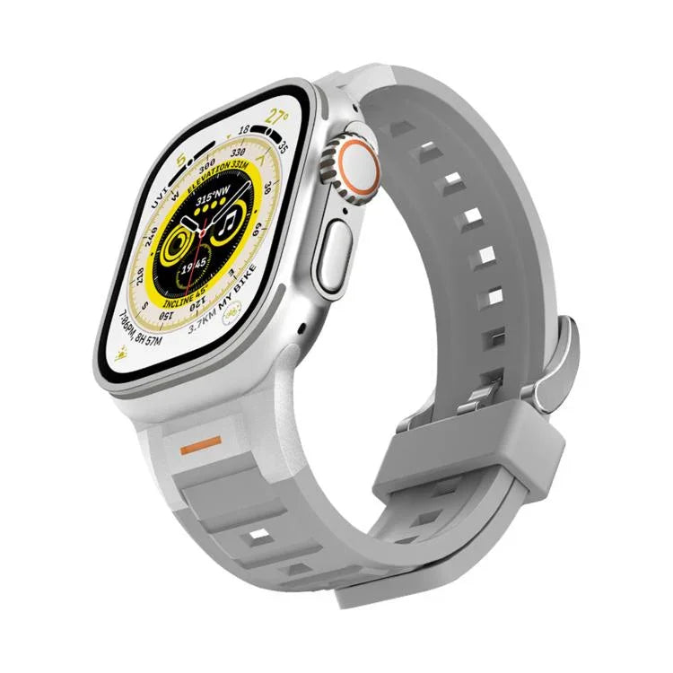 Pioneer 金屬接頭彩色矽膠錶帶，適用於 Apple Watch 46mm / 49mm / 45mm / 44mm，適用於 Apple Watch 42mm / 41mm / 40mm / 38mm