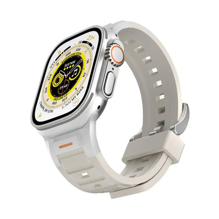 Pioneer 金屬接頭彩色矽膠錶帶，適用於 Apple Watch 46mm / 49mm / 45mm / 44mm，適用於 Apple Watch 42mm / 41mm / 40mm / 38mm