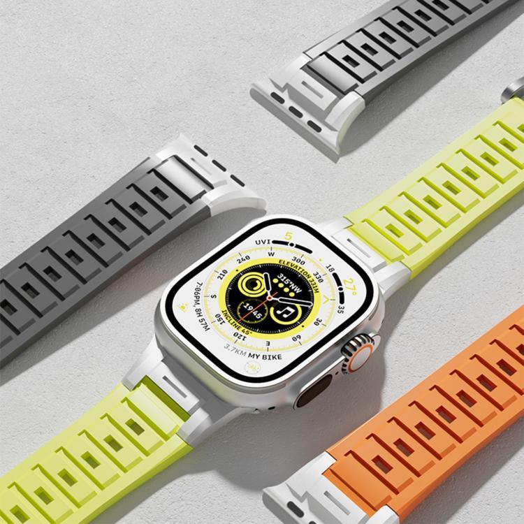 Pioneer 金屬接頭彩色矽膠錶帶，適用於 Apple Watch 46mm / 49mm / 45mm / 44mm，適用於 Apple Watch 42mm / 41mm / 40mm / 38mm