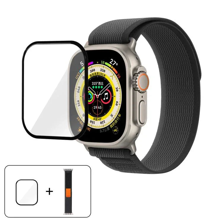Wild Path Loop 尼龍錶帶搭配 3D 曲面膜，適用於 Apple Watch Series 10 46mm，適用於 Apple Watch Series 10 42mm，適用於 Apple Watch 6 / 5 / 4 / SE 44mm