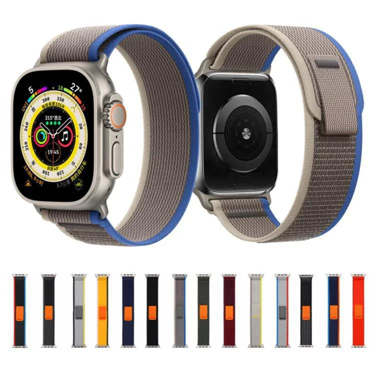 Wild Path Loop 尼龍錶帶搭配 3D 曲面膜，適用於 Apple Watch 6 / 5 / 4 / SE 40mm，適用於 Apple Watch Ultra / 2 49mm，適用於 Apple Watch Series 9 / 8 / 7 45mm