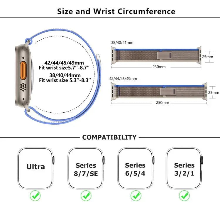 Wild Path Loop 尼龍錶帶搭配 3D 曲面膜，適用於 Apple Watch Series 10 46mm，適用於 Apple Watch Series 10 42mm，適用於 Apple Watch 6 / 5 / 4 / SE 44mm