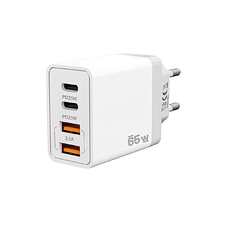 TE-PD44 雙 USB-A 雙 Type-C 四埠手機充電器，歐規插頭，美規插頭