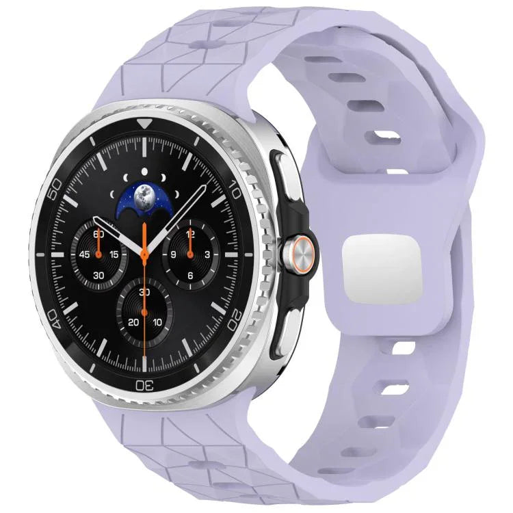 足球紋反向鋼扣矽膠錶帶，適用於 Samsung Galaxy Watch8 / Watch8 Classic