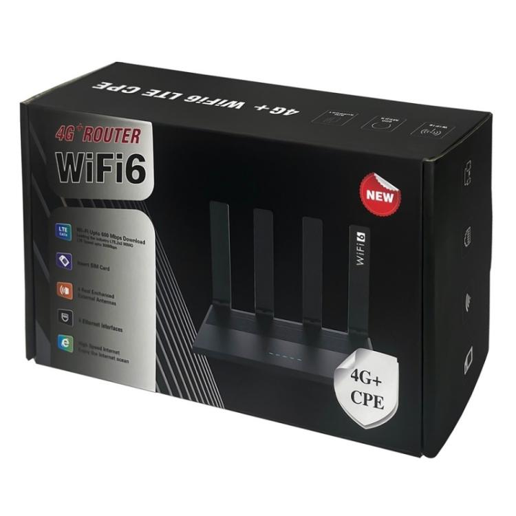 WR800 WiFi路由器 4個LAN端口 600Mbps WiFi 6 無線調製解調器 帶SIM卡槽 4G LTE，美規插頭，歐規插頭