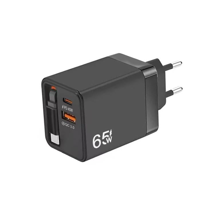 FC1 3合1 70公分可伸縮 Type-C 線，PD3.0，QC3.0 USB 手機充電器，歐規插頭