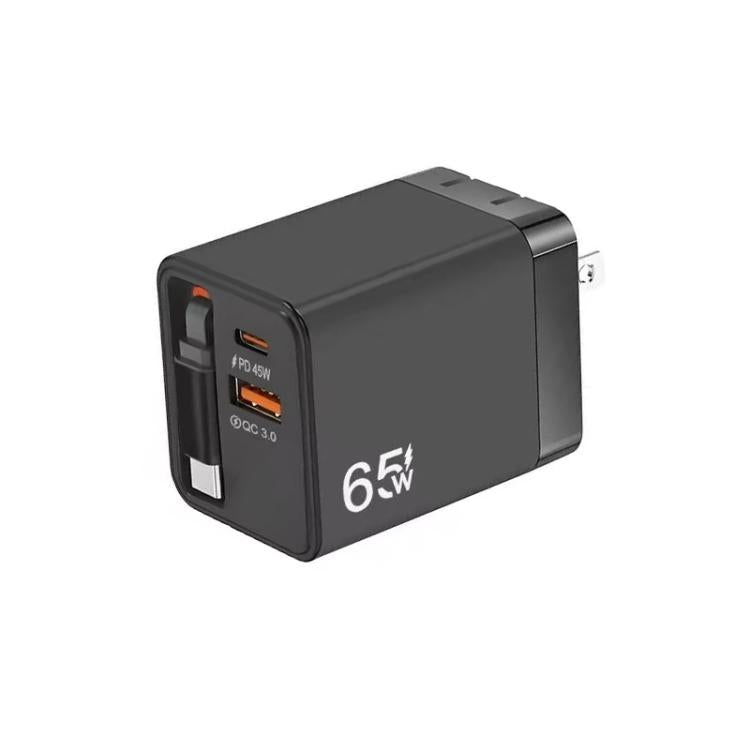 FC1 3合1 70公分可伸縮 Type-C 線，PD3.0，QC3.0 USB 手機充電器，美規插頭