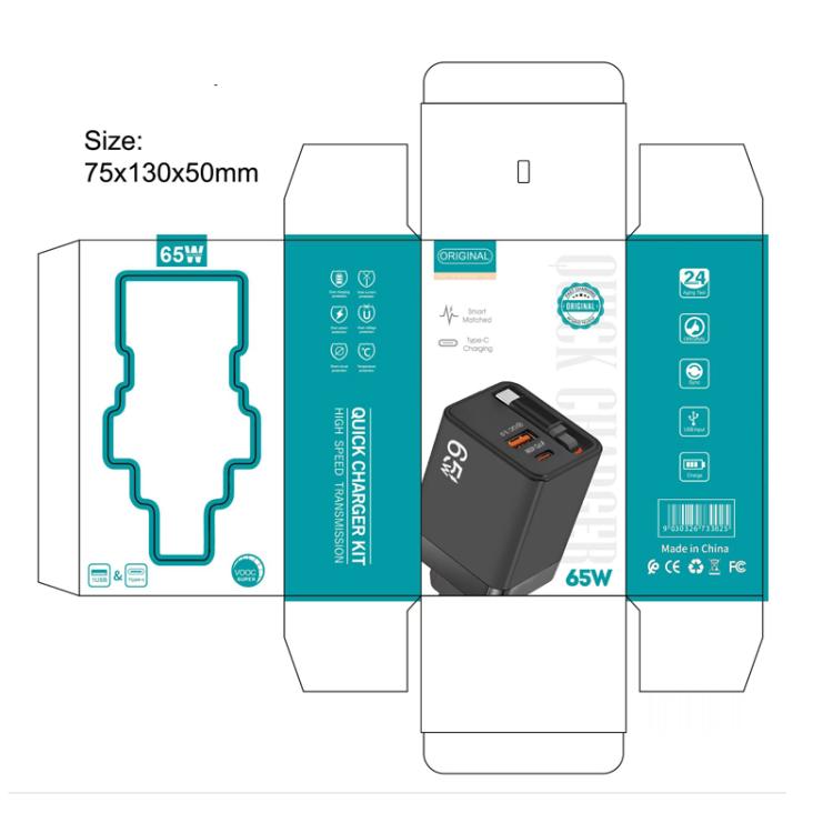 FC1 3合1 70公分可伸縮 Type-C 線，PD3.0，QC3.0 USB 手機充電器，美規插頭