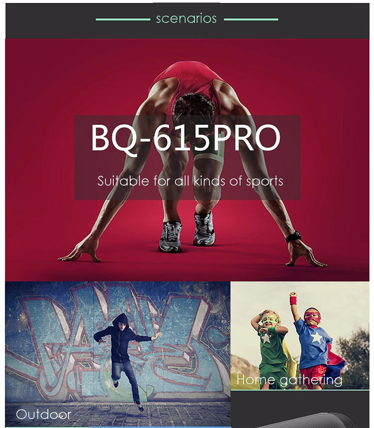 BQ615 PRO 彩色 LED 無線 HiFi 立體聲喇叭，結合藍牙 + TF 卡播放器 + FM 收音機 + AUX + NFC，BQ615 PRO