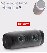 BQ615 PRO 彩色 LED 無線 HiFi 立體聲喇叭，結合藍牙 + TF 卡播放器 + FM 收音機 + AUX + NFC，BQ615 PRO