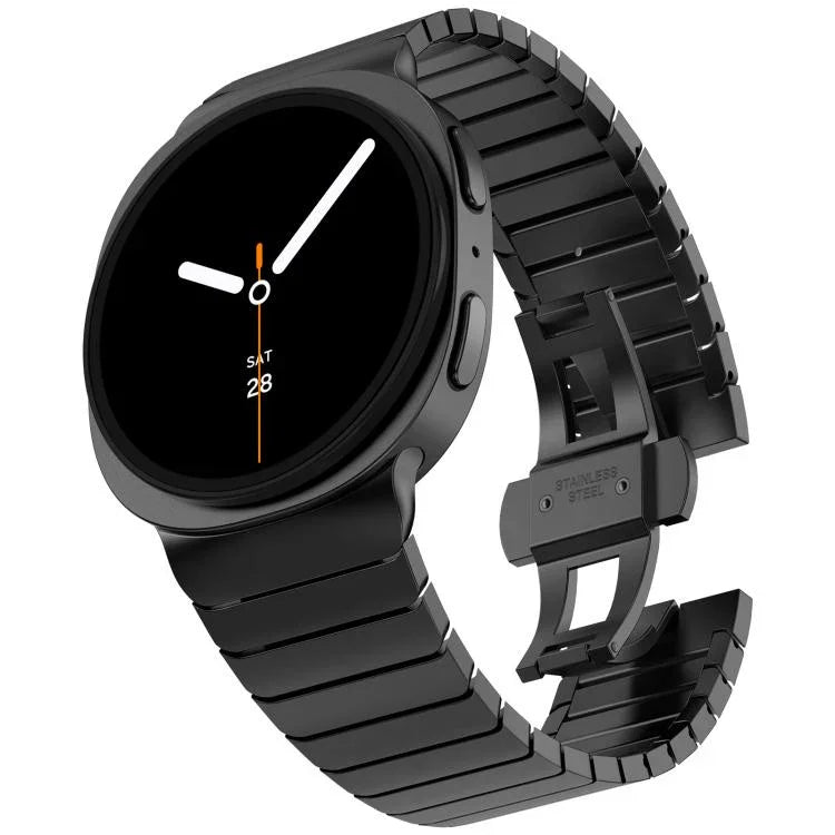 單珠蝴蝶扣不鏽鋼錶帶，適用於Samsung Galaxy Watch8 / Watch8 Classic