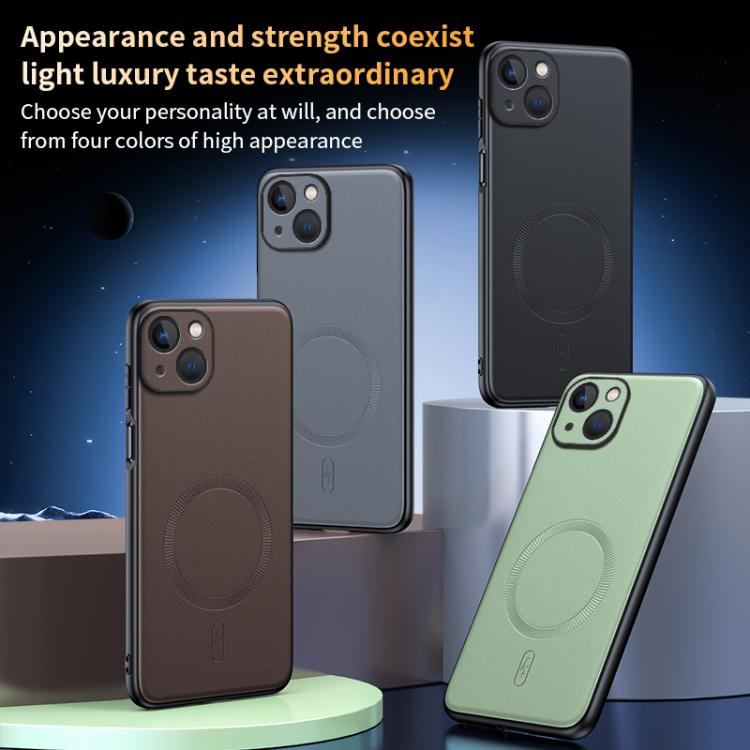 素面皮革MagSafe防震手機殼，適用於iPhone 15、iPhone 14 Plus、iPhone 14、iPhone 14 Pro、iPhone 14 Pro Max、iPhone 13 Pro Max、iPhone 13 Pro、iPhone 13