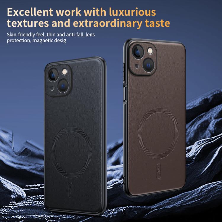 素面皮革MagSafe防震手機殼，適用於iPhone 15、iPhone 14 Plus、iPhone 14、iPhone 14 Pro、iPhone 14 Pro Max、iPhone 13 Pro Max、iPhone 13 Pro、iPhone 13