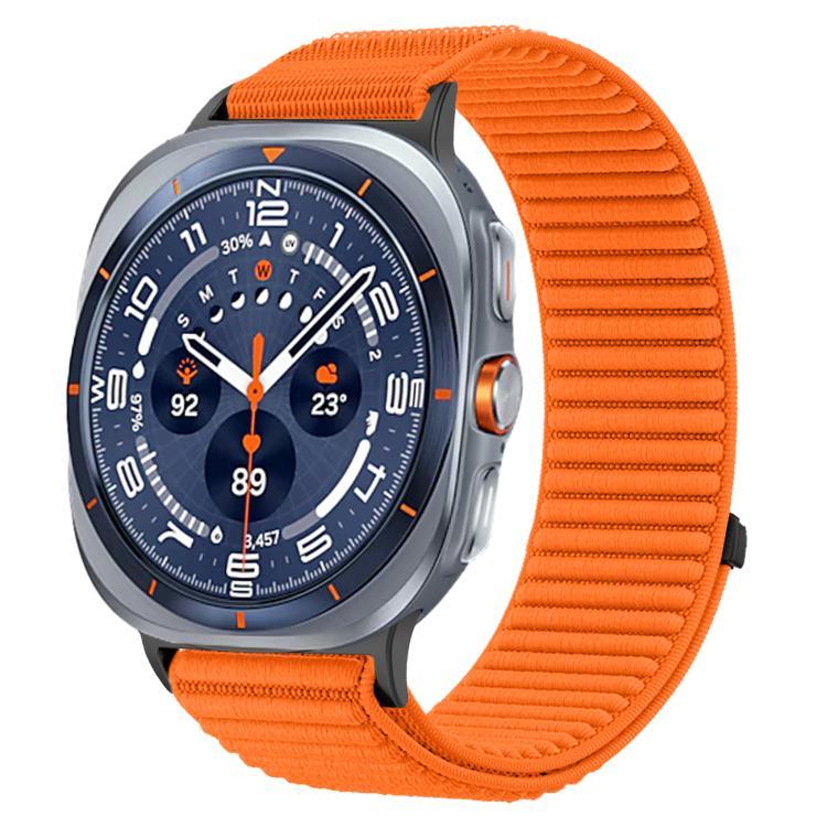 Woven Nylon Hook And Loop Fastener Metal Interface Watch Band, For Samsung Galaxy Watch Ultra 47mm / Ultra 2025