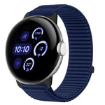 織紋尼龍魔鬼氈金屬接口錶帶，適用於 Google Pixel Watch 4 / Watch 3 45mm，適用於 Google Pixel Watch 4 / 3 / 2 / 1 41mm