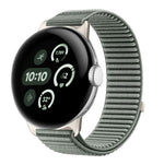織紋尼龍魔鬼氈金屬接口錶帶，適用於 Google Pixel Watch 4 / Watch 3 45mm，適用於 Google Pixel Watch 4 / 3 / 2 / 1 41mm