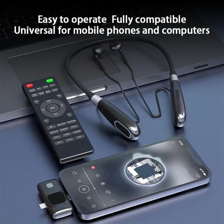 E8 Built-in Sound Card Wireless Neck-Mounted Microphone Gaming Voice Chat Headset, E8
