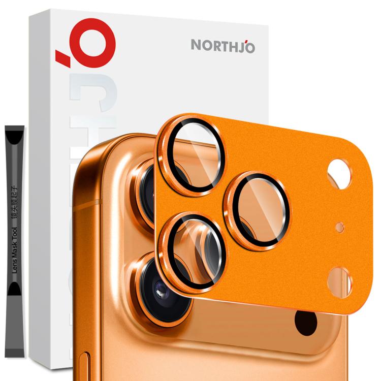 NORTHJO 磨砂相機鏡頭金屬保護鋼化玻璃後鏡頭膜，適用於 iPhone 17 Pro Max、iPhone 17 Pro