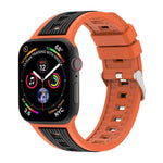 雙色直條紋矽膠錶帶，適用於Apple Watch 46mm / 49mm / 45mm / 44mm，42mm / 41mm / 40mm / 38mm