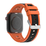 雙色直條紋矽膠錶帶，適用於Apple Watch 46mm / 49mm / 45mm / 44mm，42mm / 41mm / 40mm / 38mm