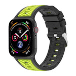 雙色直條紋矽膠錶帶，適用於Apple Watch 46mm / 49mm / 45mm / 44mm，42mm / 41mm / 40mm / 38mm